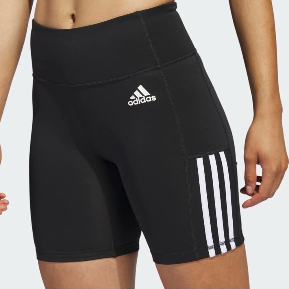 Adidas Women's Black and White Bike Shorts Size Small